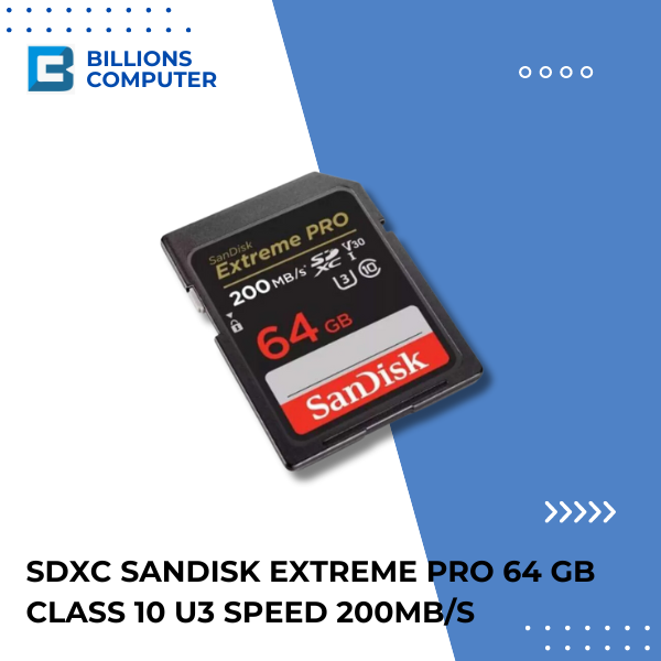 SDXC Sandisk Extreme Pro 64 GB Class 10 U3 Speed 200MB/s